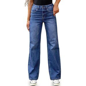 Women's Denim Jeans High Waist Straight Leg Wide Leg Bootcut Casual